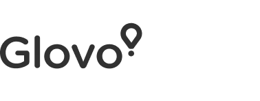 A black and grey pixelated shape resembling a simple, abstract representation of a four-legged animal, possibly a dog, on a white background, inspired by the minimalistic style seen in the Glovo case study.