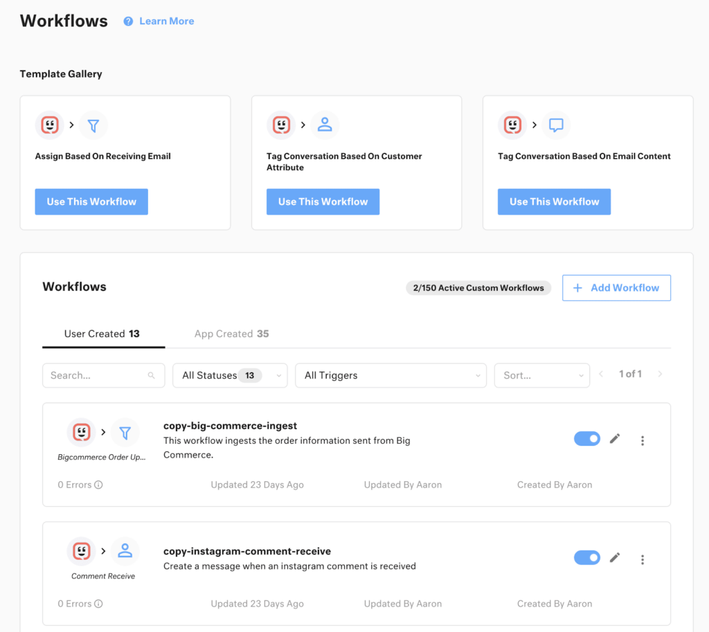 Workflow example