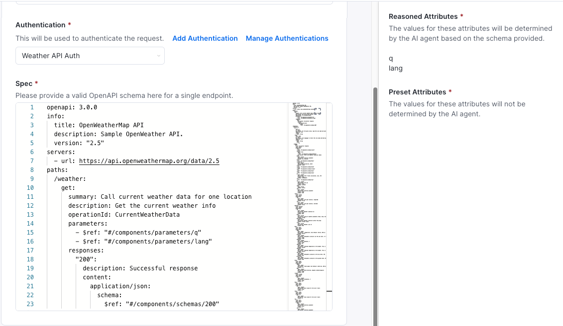 Screenshot of the open API tool within Kustomer